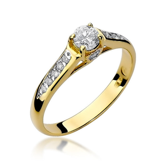Inel Aur 14K cu Diamante Naturale 0.33 ct — Aur galben
