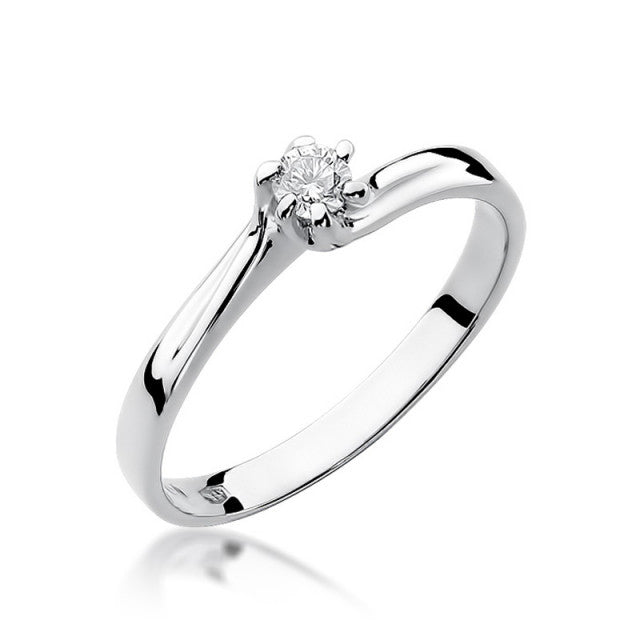 Inel Aur 14K cu Diamant Natural 0.10 ct, imaginea 4 din 10