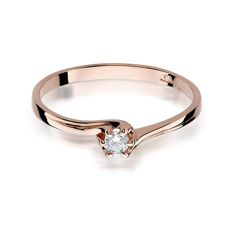 Inel Aur 14K cu Diamant Natural 0.10 ct, imaginea 9 din 10