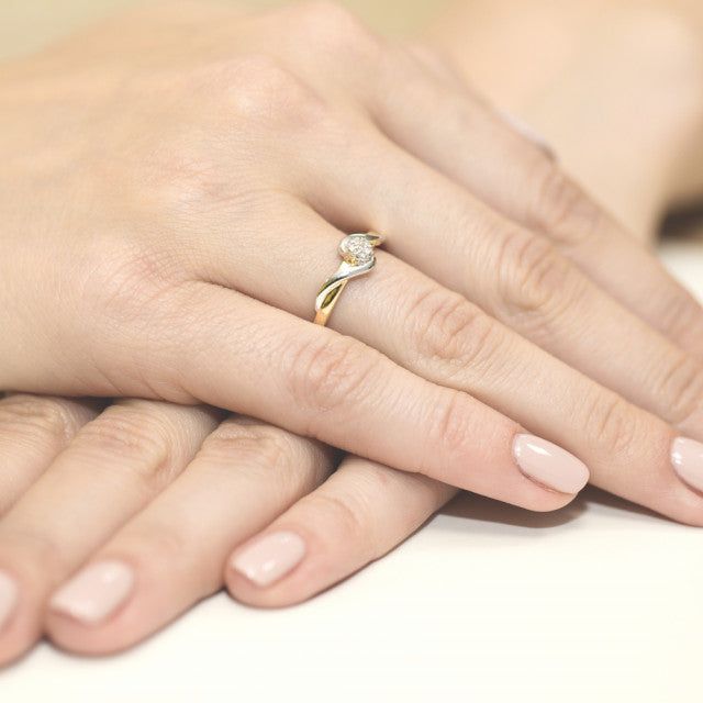 Inel Aur 14K cu Diamante Naturale 0.08 ct, imaginea 7 din 11