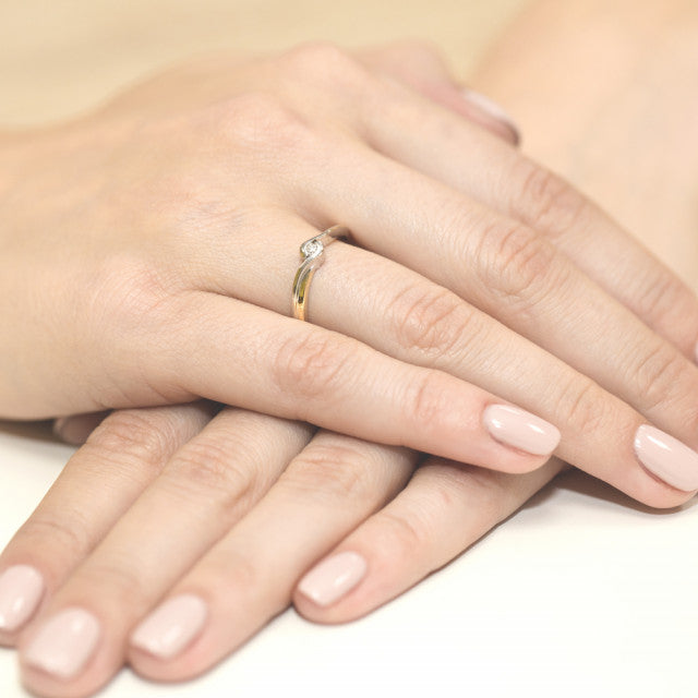 Inel Aur 14K cu Diamant Natural 0.05 ct, imaginea 7 din 11