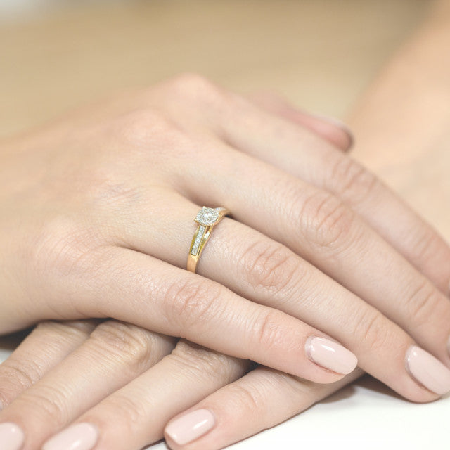 Inel Aur 14K cu Diamante Naturale 0.13 ct, imaginea 7 din 11