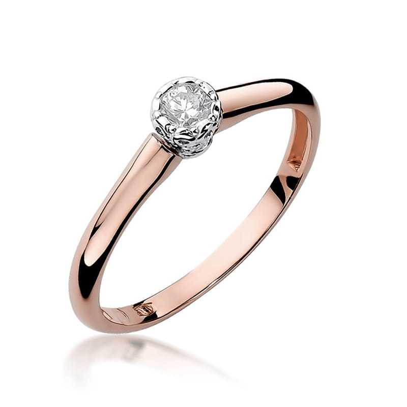 Inel Aur 14K cu Diamant Natural 0.13 ct, imaginea 8 din 10