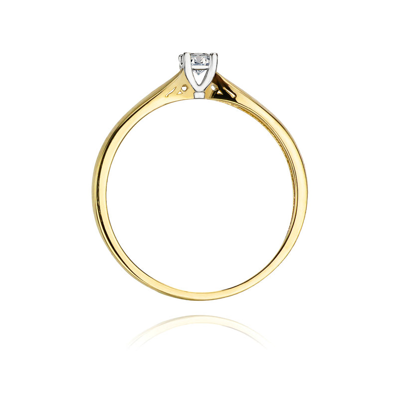 Inel Aur 14K cu Diamant Natural 0.10 ct, imaginea 3 din 11