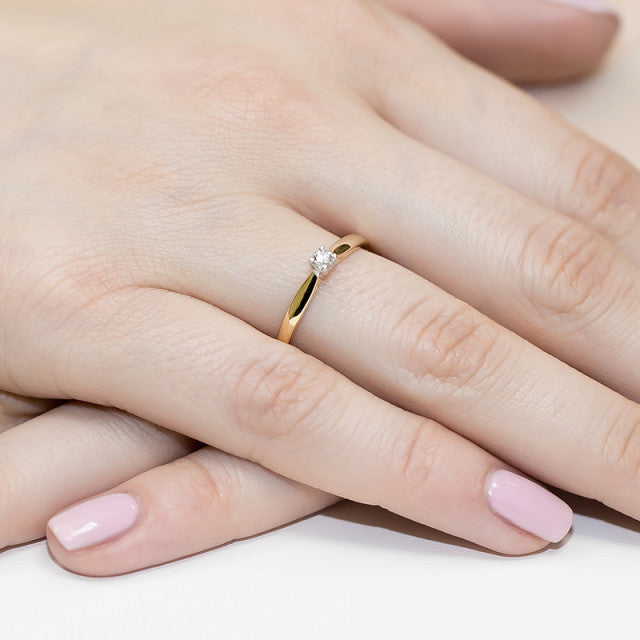 Inel Aur 14K cu Diamant Natural 0.10 ct, imaginea 7 din 11