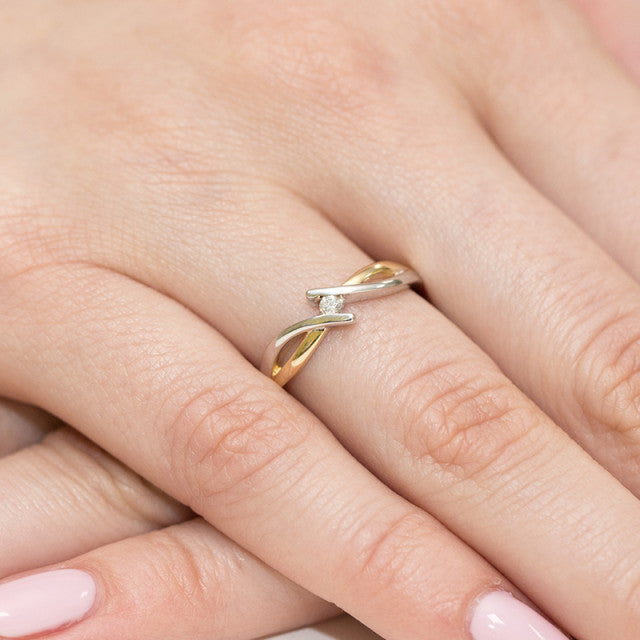 Inel Aur 14K cu Diamant Natural 0.04 ct, imaginea 7 din 11