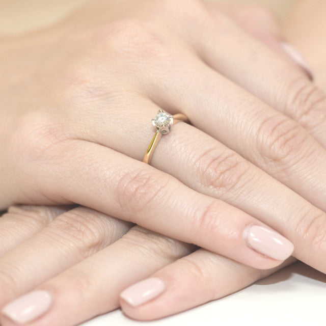 Inel Aur 14K cu Diamant Natural 0.10 ct, imaginea 7 din 11