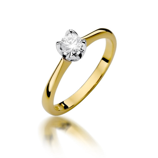 Inel Aur 14K cu Diamant Natural 0.30 ct — Aur galben