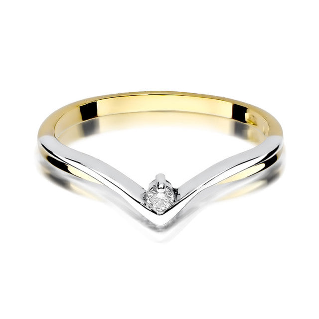 Inel Aur 14K cu Diamant Natural 0.04 ct, imaginea 2 din 11