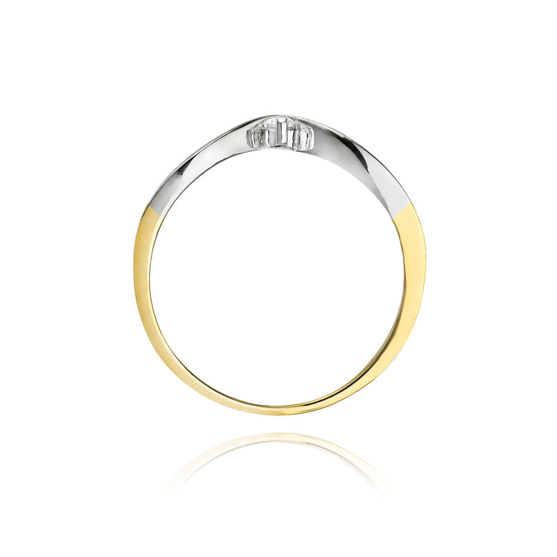 Inel Aur 14K cu Diamant Natural 0.04 ct, imaginea 3 din 11