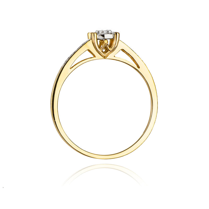 Inel Aur 14K cu Diamante Naturale 0.12 ct, imaginea 3 din 10