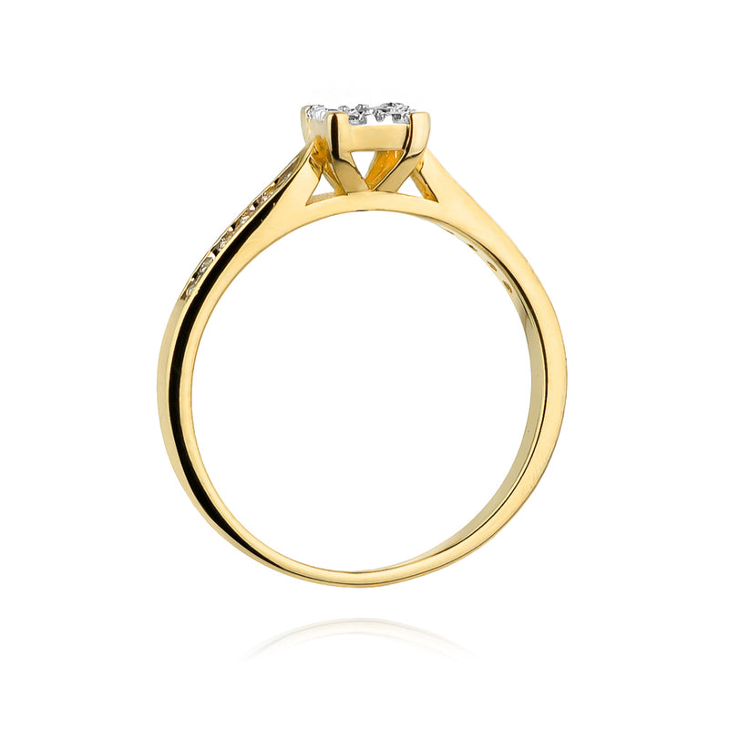 Inel Aur 14K cu Diamante Naturale 0.17 ct, imaginea 3 din 11