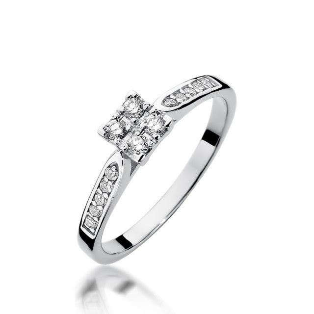 Inel Aur 14K cu Diamante Naturale 0.17 ct, imaginea 4 din 11