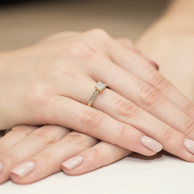 Inel Aur 14K cu Diamante Naturale 0.17 ct, imaginea 7 din 11