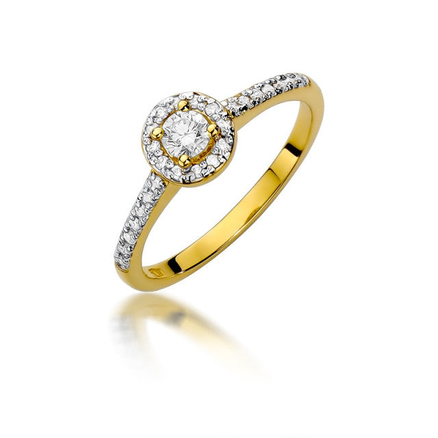 Inel Aur 14K cu Diamante Naturale 0.28 ct — Aur galben
