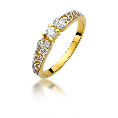 Inel Aur 14K cu Diamante Naturale 0.13 ct
