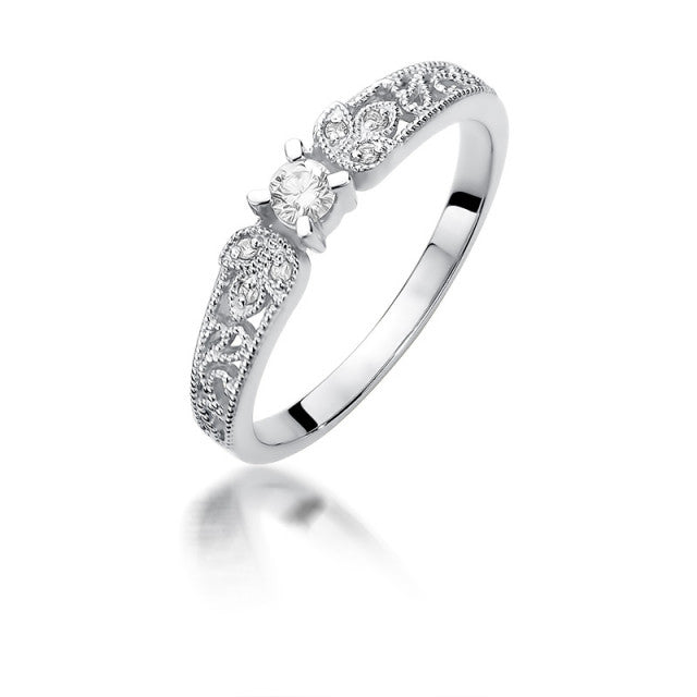 Inel Aur 14K cu Diamante Naturale 0.13 ct, imaginea 4 din 11