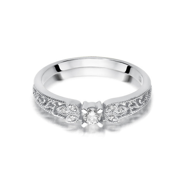 Inel Aur 14K cu Diamante Naturale 0.13 ct, imaginea 5 din 11