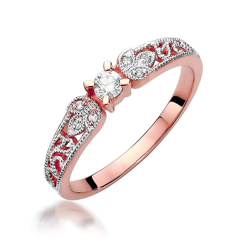 Inel Aur 14K cu Diamante Naturale 0.13 ct, imaginea 8 din 11