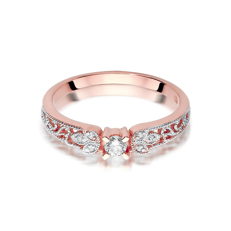 Inel Aur 14K cu Diamante Naturale 0.13 ct, imaginea 9 din 11