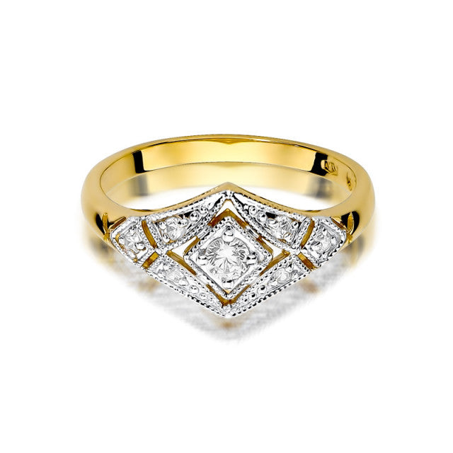 Inel Aur 14K cu Diamante Naturale 0.19 ct, imaginea 2 din 10