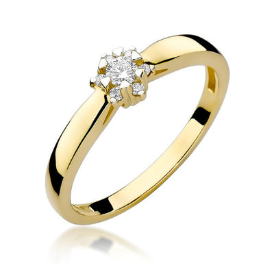 Inel Aur 14K cu Diamante Naturale 0.15 ct