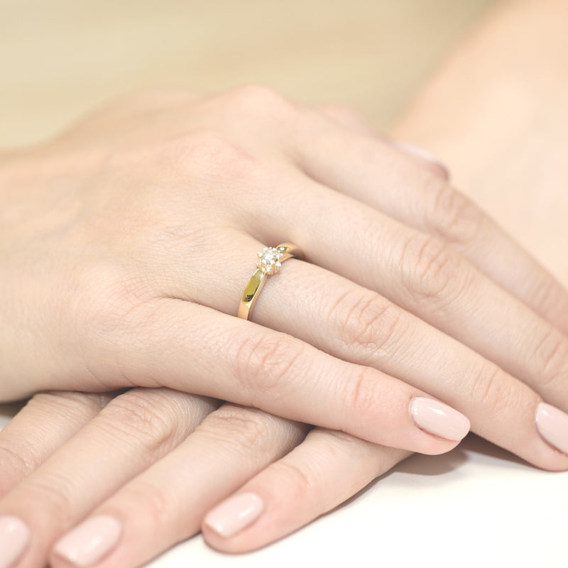 Inel Aur 14K cu Diamante Naturale 0.15 ct, imaginea 7 din 11