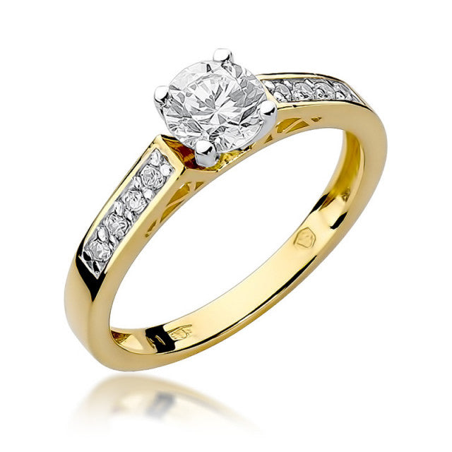 Inel Aur 14K cu Diamante Naturale 0.42 ct — Aur galben