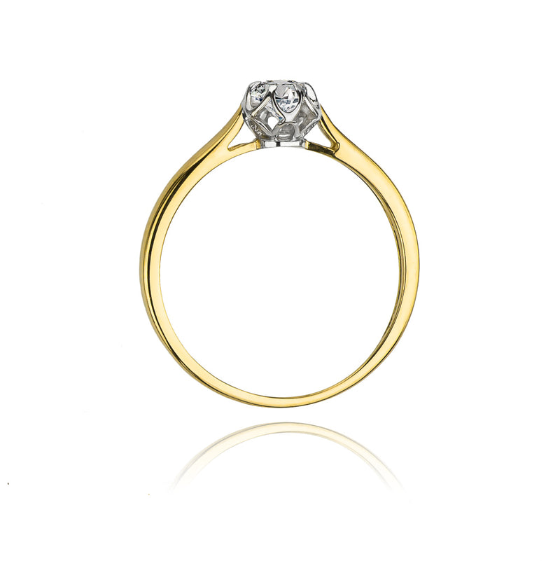 Inel Aur 14K cu Diamant Natural 0.15 ct, imaginea 3 din 11