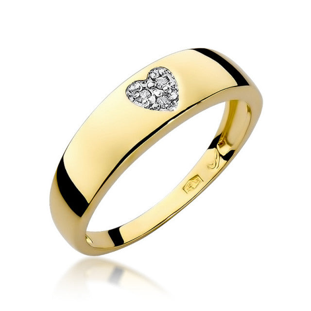 Inel Aur 14K cu Diamante Naturale 0.03 ct — Aur galben