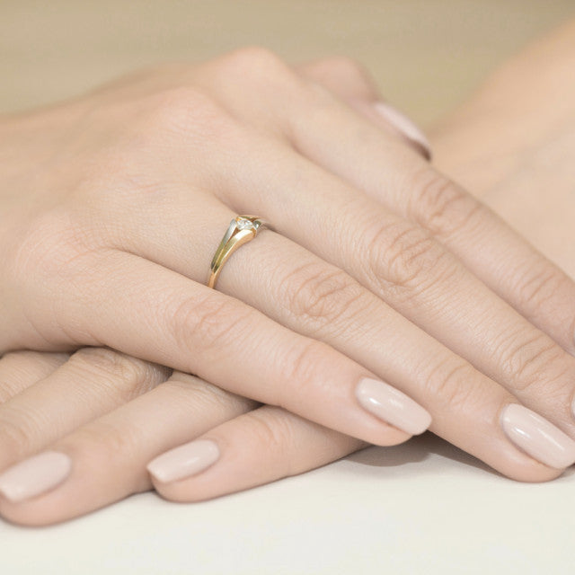 Inel Aur 14K cu Diamant Natural 0.10 ct, imaginea 7 din 10