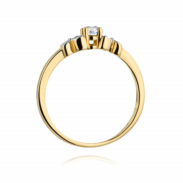 Inel Aur 14K cu Diamante Naturale 0.12 ct, imaginea 3 din 12