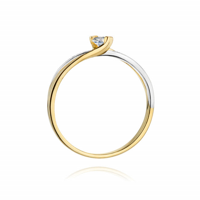 Inel Aur 14K cu Diamante Naturale 0.13 ct, imaginea 3 din 11