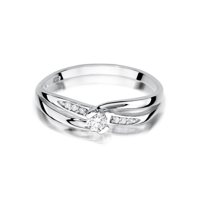 Inel Aur 14K cu Diamante Naturale 0.13 ct, imaginea 5 din 11