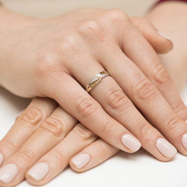 Inel Aur 14K cu Diamante Naturale 0.13 ct, imaginea 7 din 11