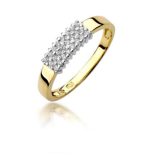 Inel Aur 14K cu Diamante Naturale 0.21 ct — Aur galben