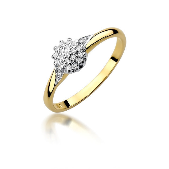 Inel Aur 14K cu Diamante Naturale 0.11 ct — Aur galben