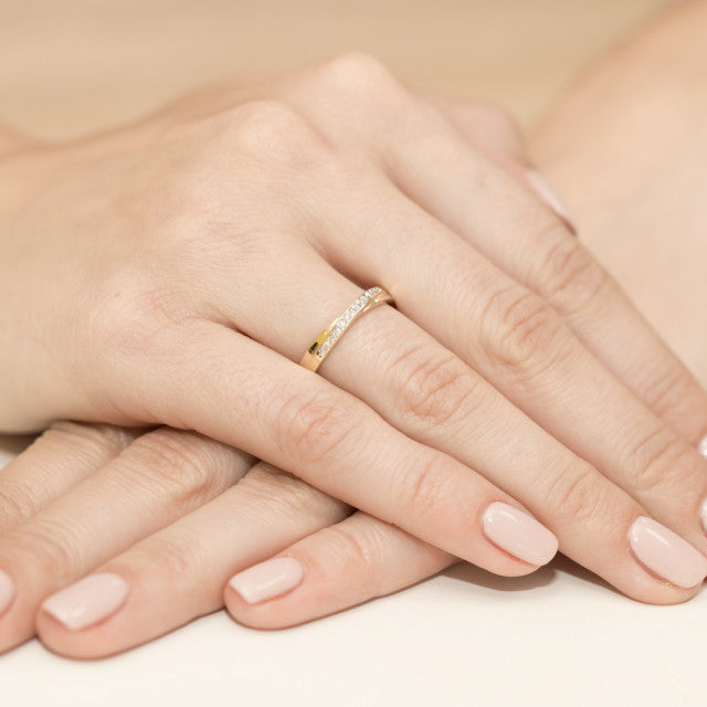 Inel Aur 14K cu Diamante Naturale 0.07 ct, imaginea 4 din 10