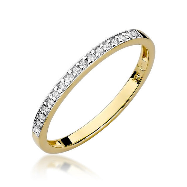 Inel Aur 14K cu Diamante Naturale 0.09 ct — Aur galben