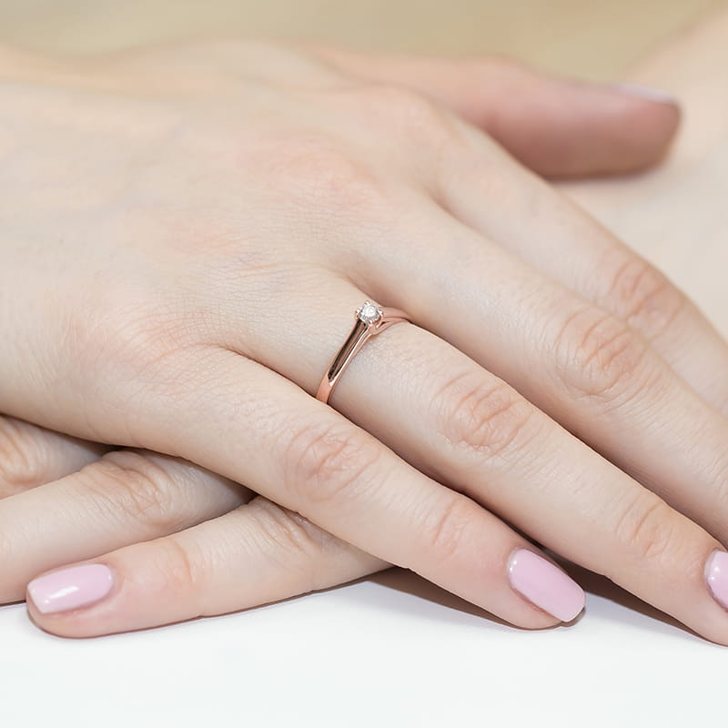 Inel Aur 14K cu Diamant Natural 0.10 ct, imaginea 11 din 11