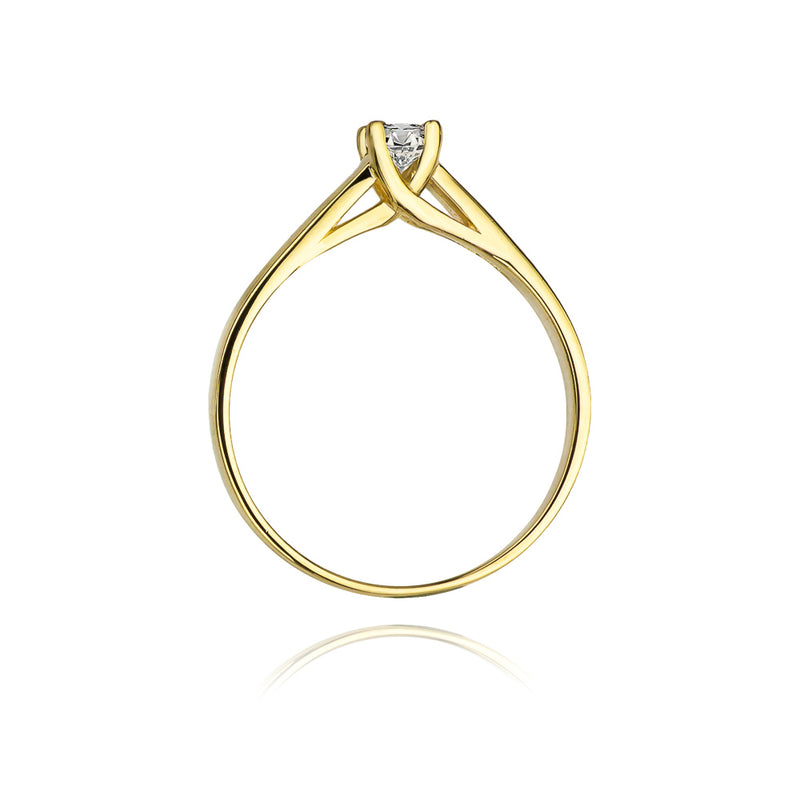 Inel Aur 14K cu Diamant Natural 0.10 ct, imaginea 3 din 11