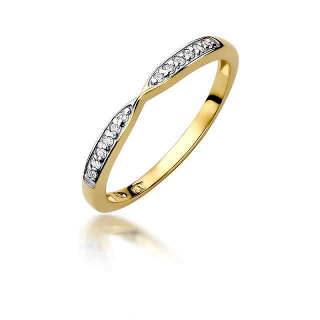 Inel Aur 14K cu Diamante Naturale 0.10 ct — Aur galben