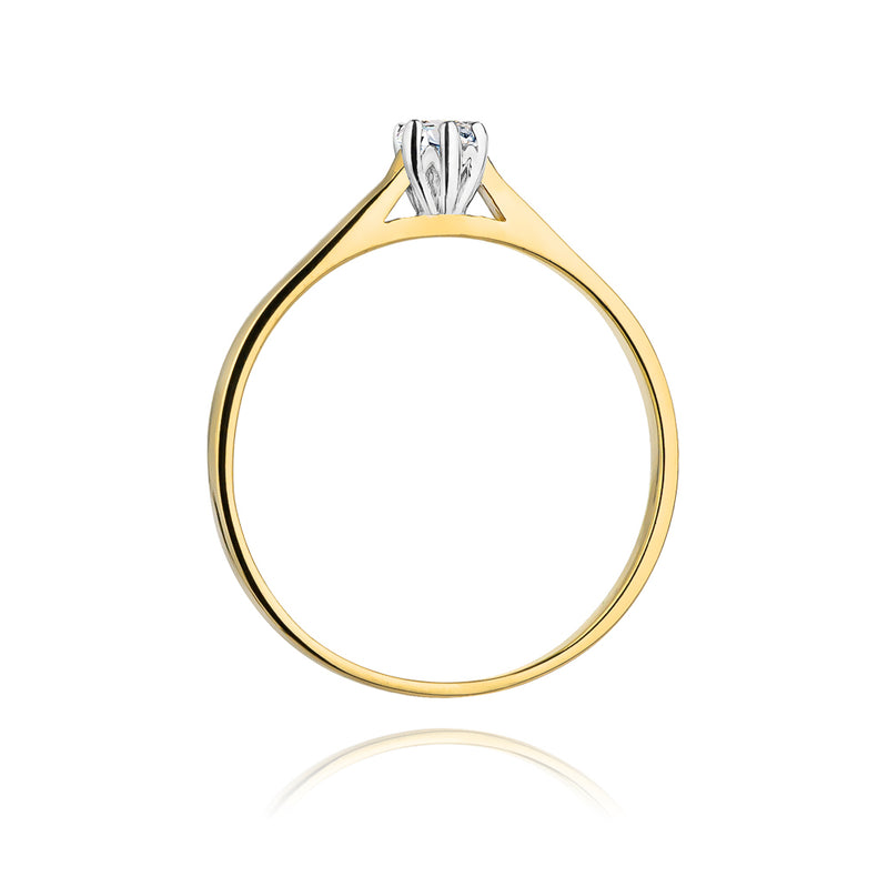 Inel Aur 14K cu Diamant Natural 0.09 ct, imaginea 3 din 11