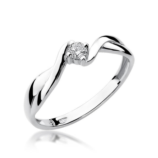 Inel Aur 14K cu Diamant Natural 0.08 ct, imaginea 4 din 11