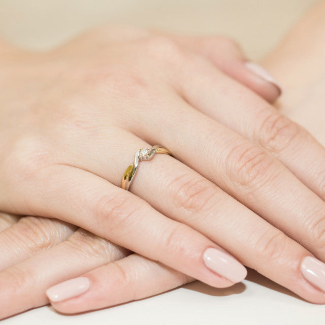 Inel Aur 14K cu Diamant Natural 0.10 ct, imaginea 7 din 11
