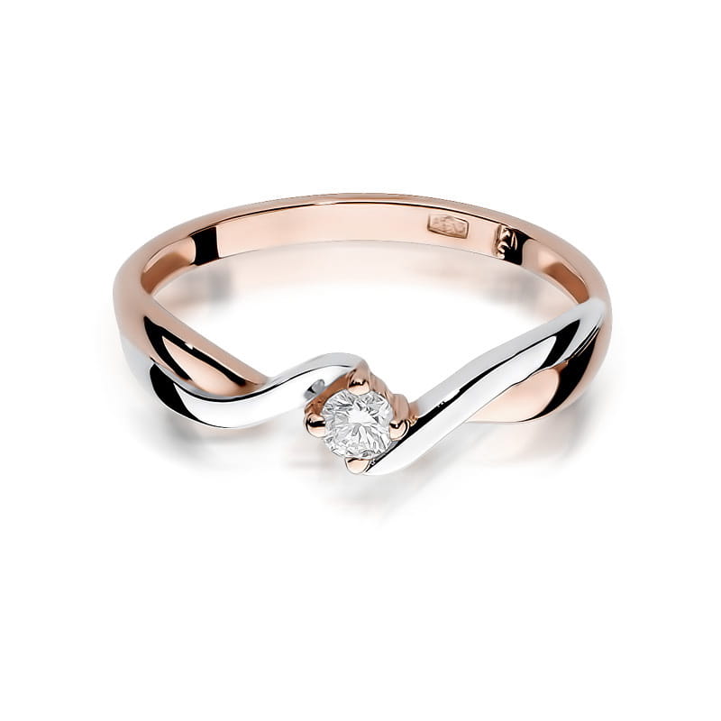 Inel Aur 14K cu Diamant Natural 0.10 ct, imaginea 9 din 11
