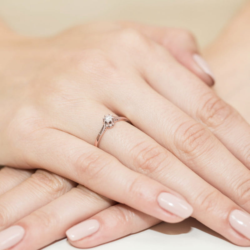 Inel Aur 14K cu Diamant Natural 0.08 ct, imaginea 11 din 11