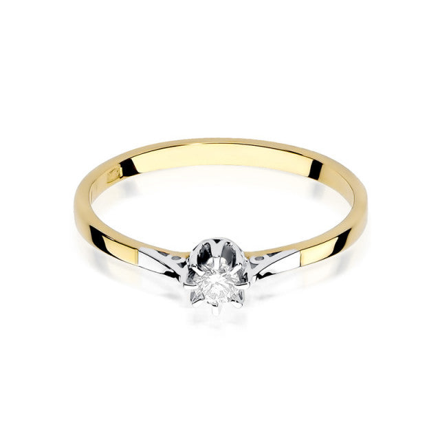 Inel Aur 14K cu Diamant Natural 0.08 ct, imaginea 2 din 11