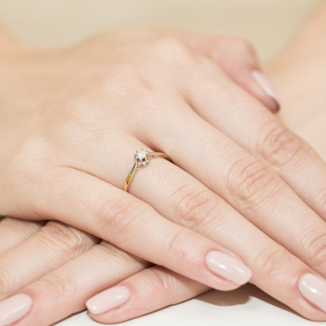 Inel Aur 14K cu Diamant Natural 0.08 ct, imaginea 7 din 11