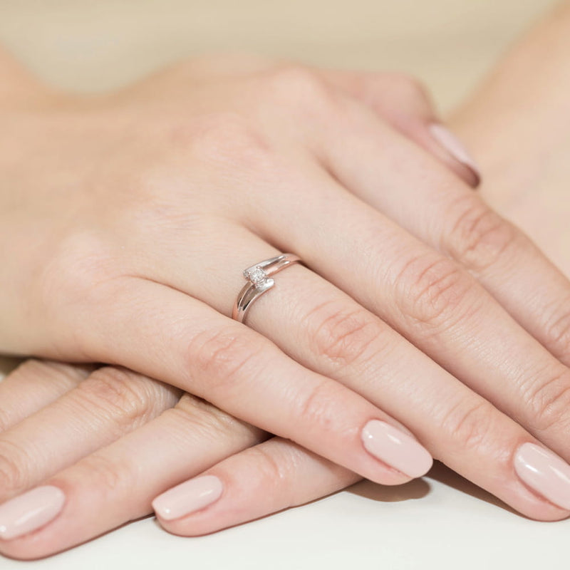Inel Aur 14K cu Diamant Natural 0.08 ct, imaginea 11 din 11